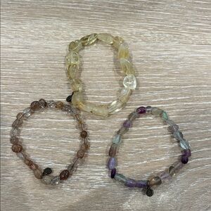 Energy Muse Crystal Bead Stretch Bracelets (set of 3)
